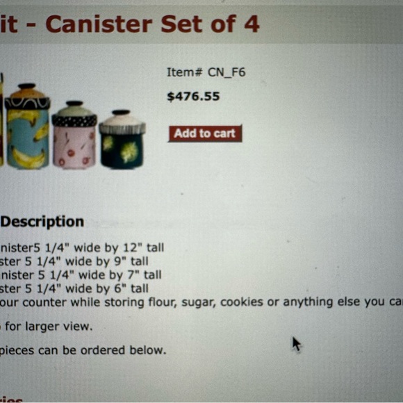 Colorful Fruit-Themed Ceramic Canisters - Picture 3 of 4